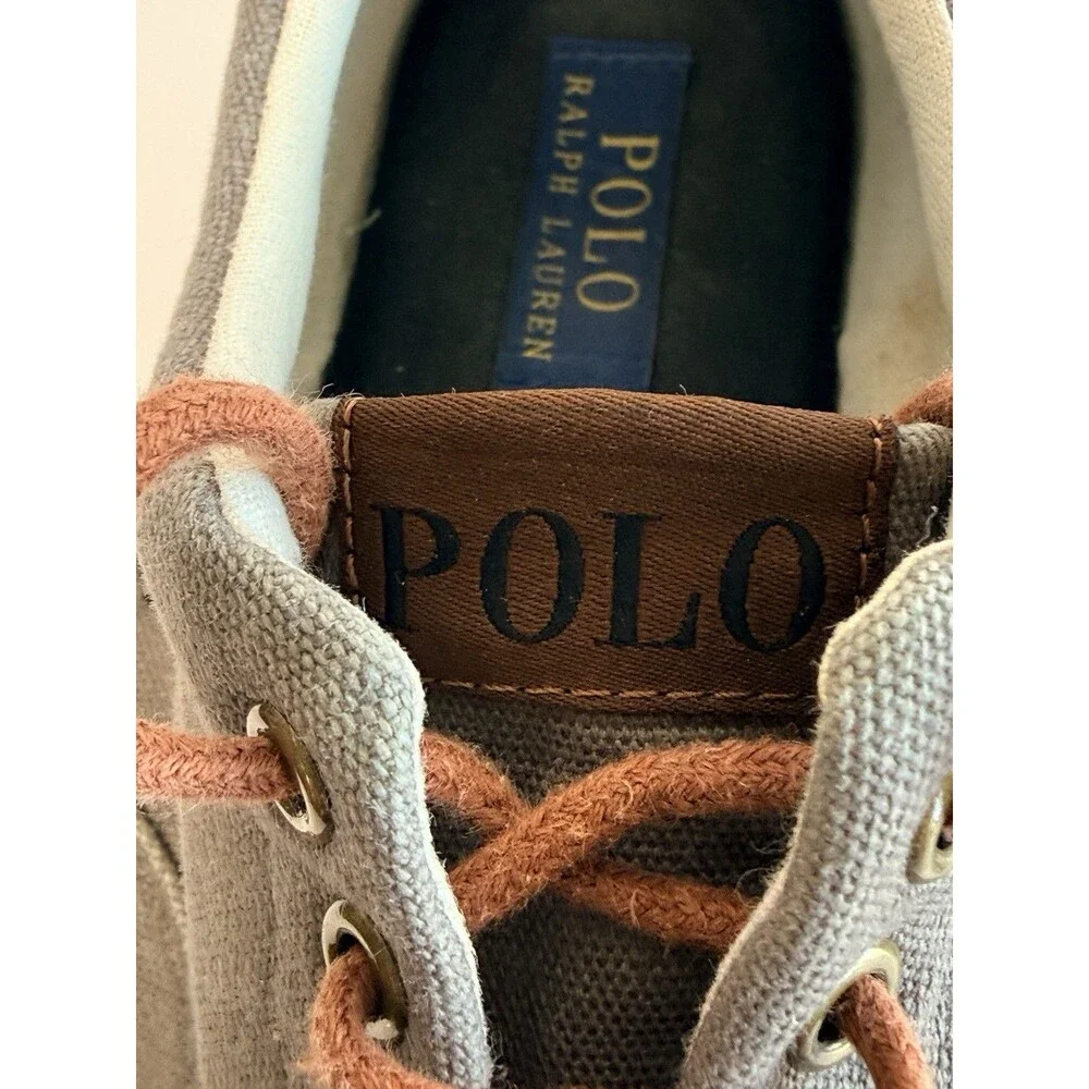 Polo Ralph Lauren Mens ForestMont 2 Low Top Canvas Trainers Soft Grey Size 13 D